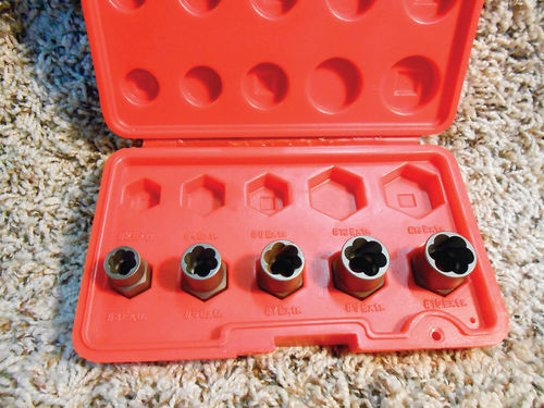 Here is a special socket set for removing rounded, damaged nuts and bolts.